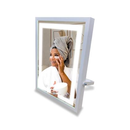 Imagem de Espelho De Mesa Branco Com Led 3 Cores Touch Screen 50x28cm - Maquiagem