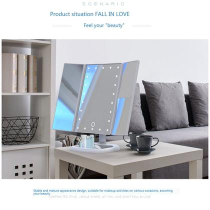 Imagem de Espelho de Mesa Luz Led Maquiagem 22 Leds com Ampliação e Zoom 4 Espelhos