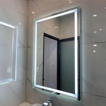 Imagem de Espelho de Parede com Luz de LED Touch Screen - Design Moderno e Elegante