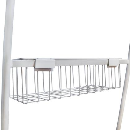 Imagem de Espelho de Parede Tali 43x180cm com Cestos P e G - 40x40 Quadrado Cantos Branco