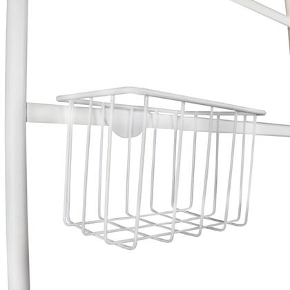 Imagem de Espelho de Parede Tali 43x180cm com Cestos P e G - 40x40 Quadrado Cantos Branco