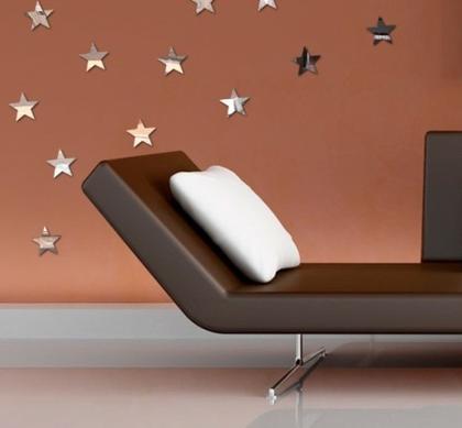 Imagem de Espelho Decorativo Acrílico Estrelas 7cm Sala Quarto 12 Peças