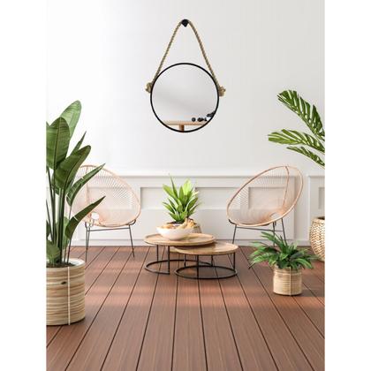 Imagem de Espelho Decorativo Adnet Alça Sisal 50 cm Redondo