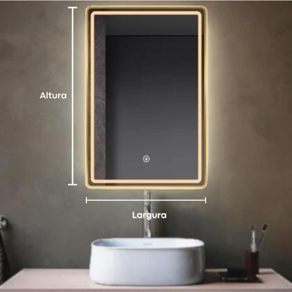 Imagem de Espelho Decorativo Com Led Duplo e Touch Screen