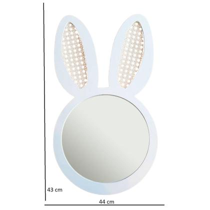 Imagem de Espelho Decorativo Infantil 43x44cm Lebre In House Decor Branco