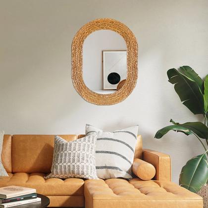 Imagem de Espelho Decorativo Oblongo Nature Taboa 60x80cm In House Decor Marrom