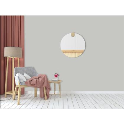 Imagem de Espelho Decorativo Redondo com Aplique Redondo Pinus