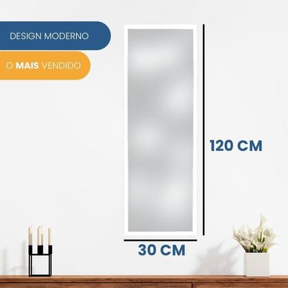 Imagem de Espelho Decorativo Retangular 120x30cm Corpo Inteiro com Moldura para Sala Banheiro Quarto