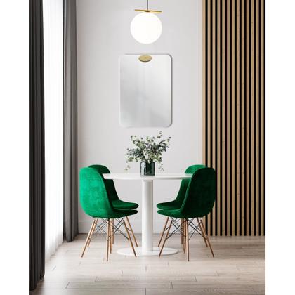 Imagem de Espelho Decorativo Retangular com Aplique Redondo Pinus