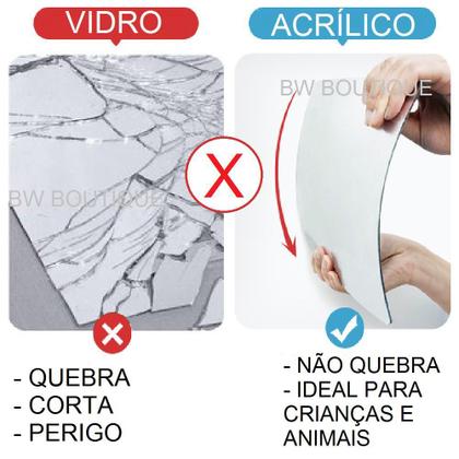 Imagem de Espelho em Acrílico Adesivo Decorativo Quadrado 15x15cm