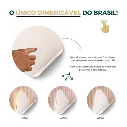 Imagem de Espelho Grande 110x40cm Corpo Inteiro para Quarto Sala Banheiro com LED Touch Bivolt  3 Cores Quente Neutra Fria Vidro 3mm Sem Moldura LOPAZZI