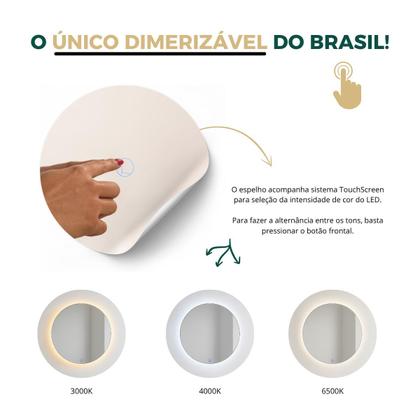 Imagem de Espelho Grande Corpo Inteiro Decorativo Com Led Orgânico 90cm