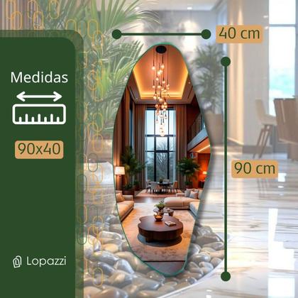 Imagem de Espelho Grande Corpo Inteiro Decorativo Com Led Orgânico 90cm