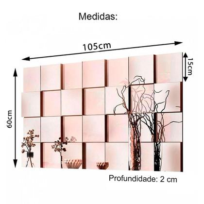 Imagem de Espelho Grande Decorativo Liverpool 3D Painel Montável 105x60cm Sala Quarto Escritório