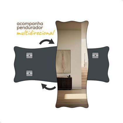 Imagem de Espelho Grande Decorativo Orgânico Sala 44x64cm Mod Paris 