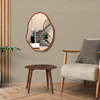 Imagem de Espelho Grande Orgânico com Moldura de Metal 70x50 Decoração Sala Banheiro Loja