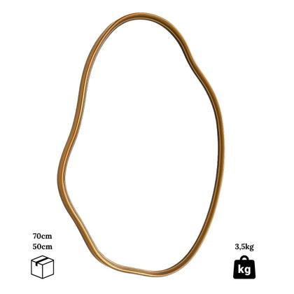 Imagem de Espelho Grande Orgânico com Moldura de Metal 70x50 Decoração Sala Banheiro Loja