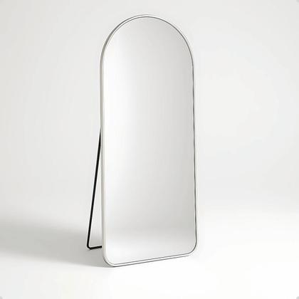 Imagem de Espelho Grande Oval Arco Base Reta Corpo Inteiro 150x60 Moldura em aluminio Metal