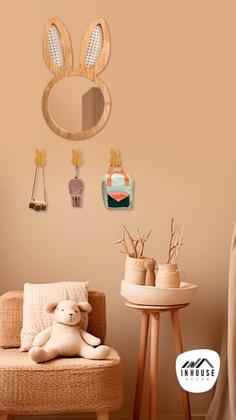 Imagem de Espelho Infantil 43x44cm: Decoração Lebre p/ Quartos