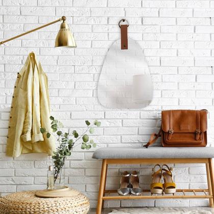 Imagem de Espelho Lapidado Geométrico Triângulo 24x30cm Decorativo com Pendurador