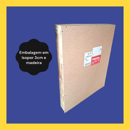 Imagem de Espelho Led 3 cores 80cm inteligente toca musica com desembaçador led caixas de som interativo visor com hora