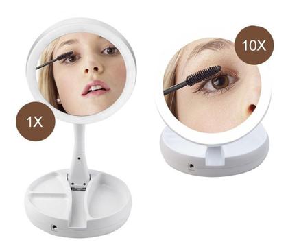 Imagem de Espelho LED Duplo c/ lente de aumento articulado p/ Makes