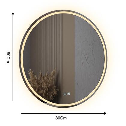 Imagem de Espelho LED Redondo 3 Cores Banheiro Dual Touch com Desembaçador 110V