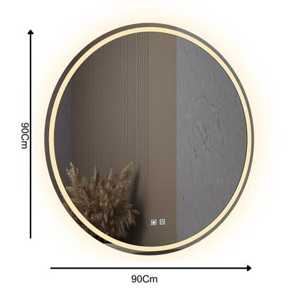 Imagem de Espelho LED Redondo 3 Cores Banheiro Dual Touch com Desembaçador 110V