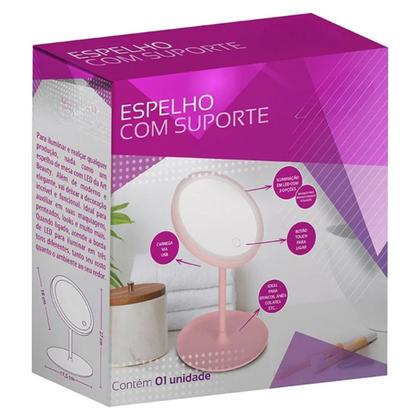 Imagem de Espelho Maquiagem Iluminado Led Touch 3 Níveis De Luz Recarregável Usb