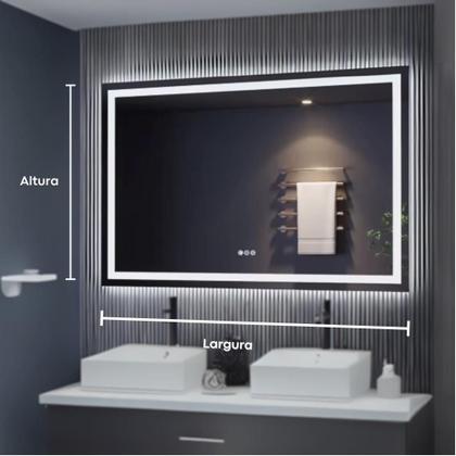 Imagem de Espelho Moderno Com Led Duplo E Touch Screen