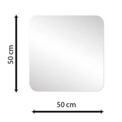 Imagem de Espelho Multiuso Lapidado Pendurador 50x50 cm Quadrado Cantos
