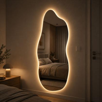 Imagem de Espelho Orgânico Com Led 100x50 Decorativo Moderno