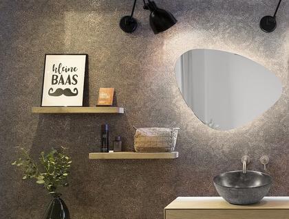 Imagem de Espelho orgânico decorativo iluminado com led quente 60x50cm