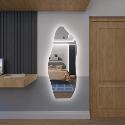 Imagem de Espelho Orgânico Flame 170x70 E06 com LED Branco Frio 110V 6000K  Sofisticação e Clareza