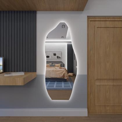 Imagem de Espelho Orgânico Flame 170x70 E06 com LED Branco Frio 110V 6000K  Sofisticação e Clareza