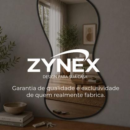 Imagem de Espelho Orgânico Grande 100x50 com Moldura Preta Decorativo Parede Sala Quarto Banheiro