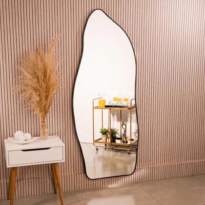 Imagem de Espelho Orgânico Grande 170x70 Corpo inteiro  Moldura em Alumínio, Design Moderno para Sala ou Quarto