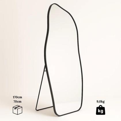 Imagem de Espelho Orgânico Grande 170x70 Corpo inteiro  Moldura em Alumínio, Design Moderno para Sala ou Quarto