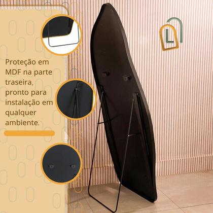 Imagem de Espelho Orgânico Grande 170x70 Corpo inteiro  Moldura em Alumínio, Design Moderno para Sala ou Quarto