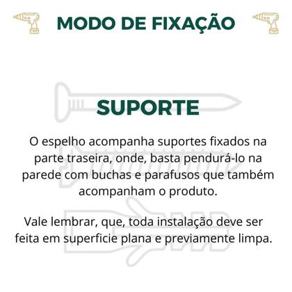 Imagem de Espelho Orgânico Led Botão Mágico 90x60cm Quarto Sala Loja led Quente e frio