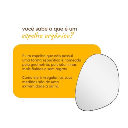 Imagem de Espelho Orgânico Moderno Decoração Lavabo Banheiro 44x64cm