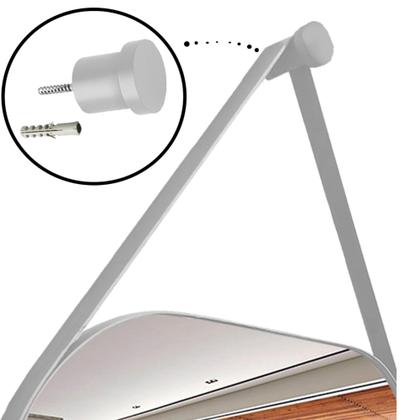 Imagem de Espelho Oval Lavabo com Alça Horizontal Couro Decorativo