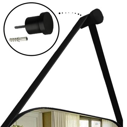 Imagem de Espelho Oval Lavabo com Alça Horizontal Couro