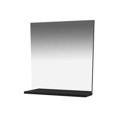 Imagem de Espelho para Banheiro Retangular Suspenso com 1 Prateleira MDP em 3 Preto Tecnomobili