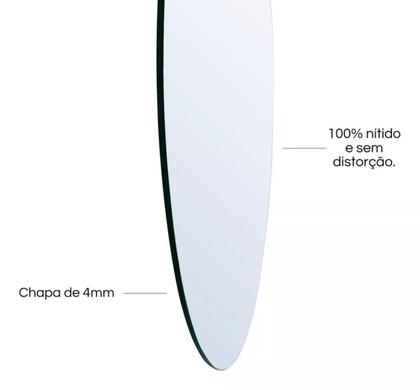 Imagem de Espelho Para Quarto Sala Escritório Moderno 80cm Com Suporte