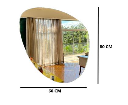 Imagem de Espelho Para Quarto Sala Escritório Moderno 80cm Com Suporte