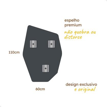 Imagem de Espelho para Salão de Beleza Grande 60x110cm Moai