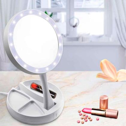 Imagem de Espelho Portátil Iluminado Led Ajustável Perfeito Maquiagem