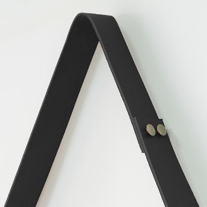 Imagem de Espelho Redondo Adnet Com Alça Couro 60 Cm + Pino