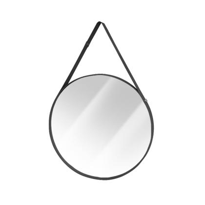 Imagem de Espelho Redondo Adnet Com Alça Couro 60 Cm + Pino